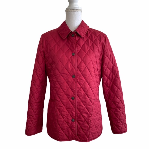 Burberry Jackets & Blazers - Burberry Diamond Quilted Red Jacket Small